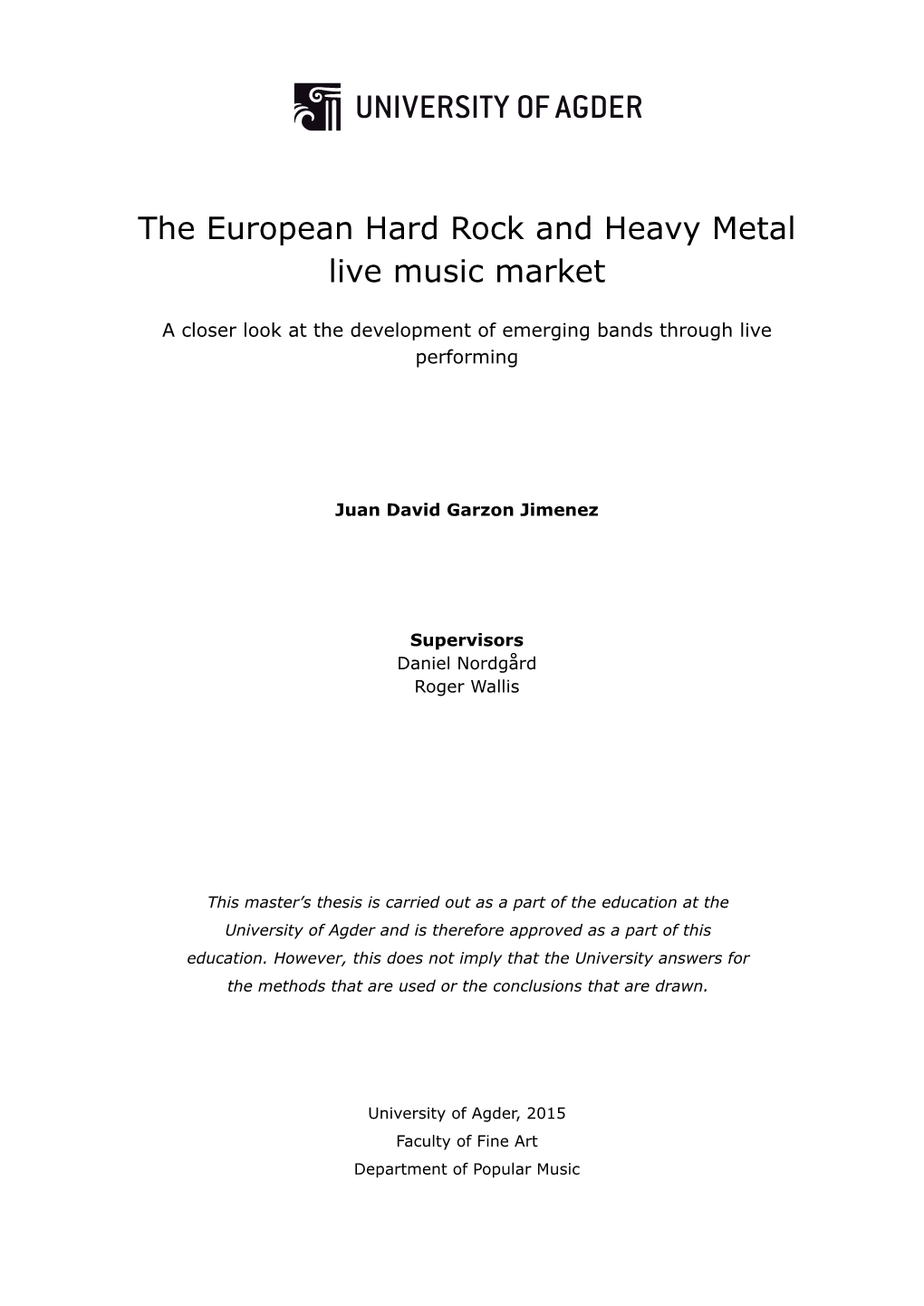 The European Hard Rock and Heavy Metal Live Music Market