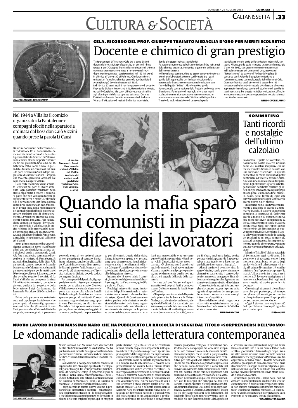 Quando La Mafia Sparò Sui Comunisti in Piazza in Difesa Dei Lavoratori