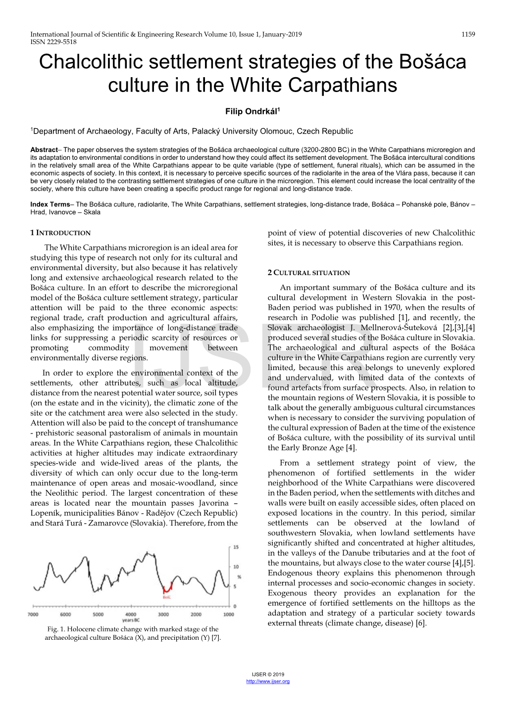 Chalcolithic Settlement Strategies of the Bošáca Culture in the White Carpathians