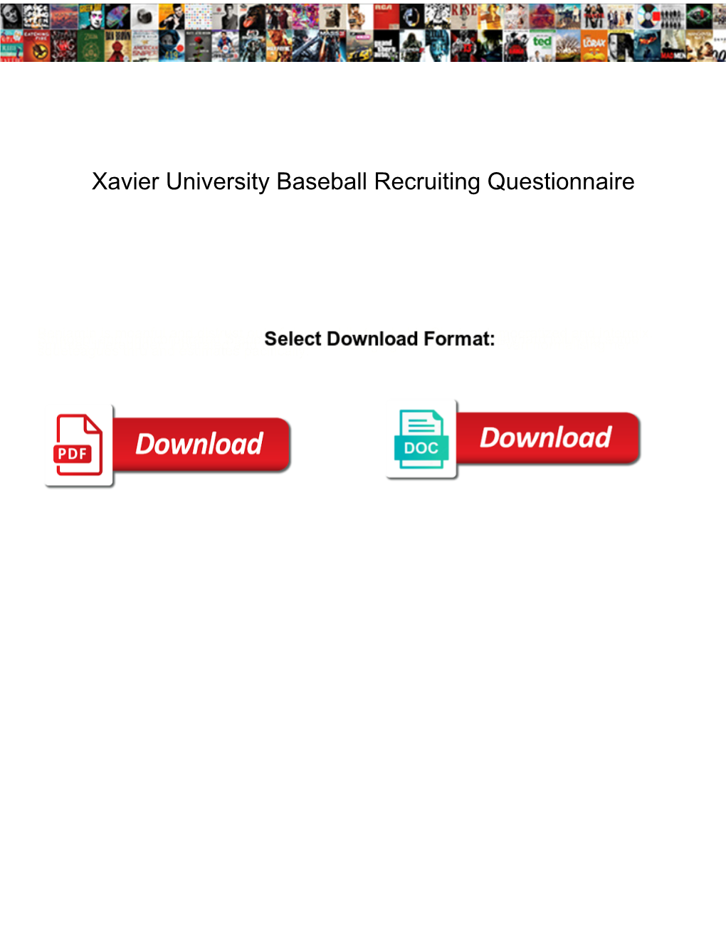 Xavier University Baseball Recruiting Questionnaire
