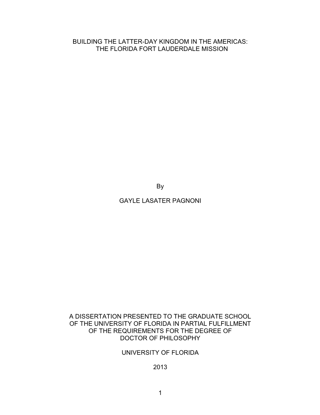 University of Florida Thesis Or Dissertation Formatting