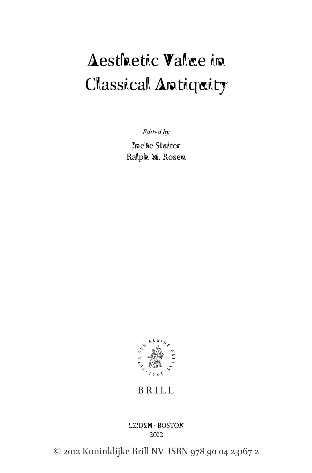 Aesthetic Value in Classical Antiquity