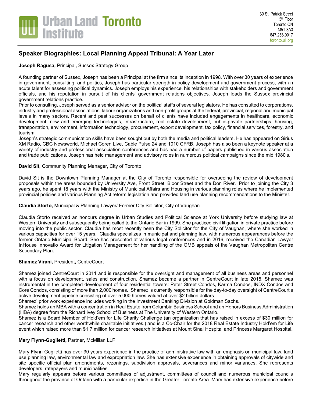 Local Planning Appeal Tribunal: a Year Later