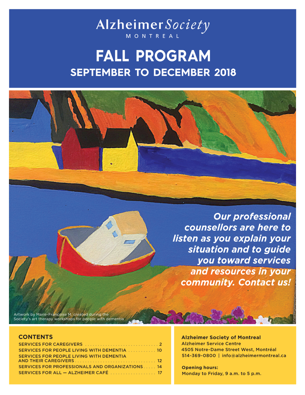 Fall Program September to December 2018