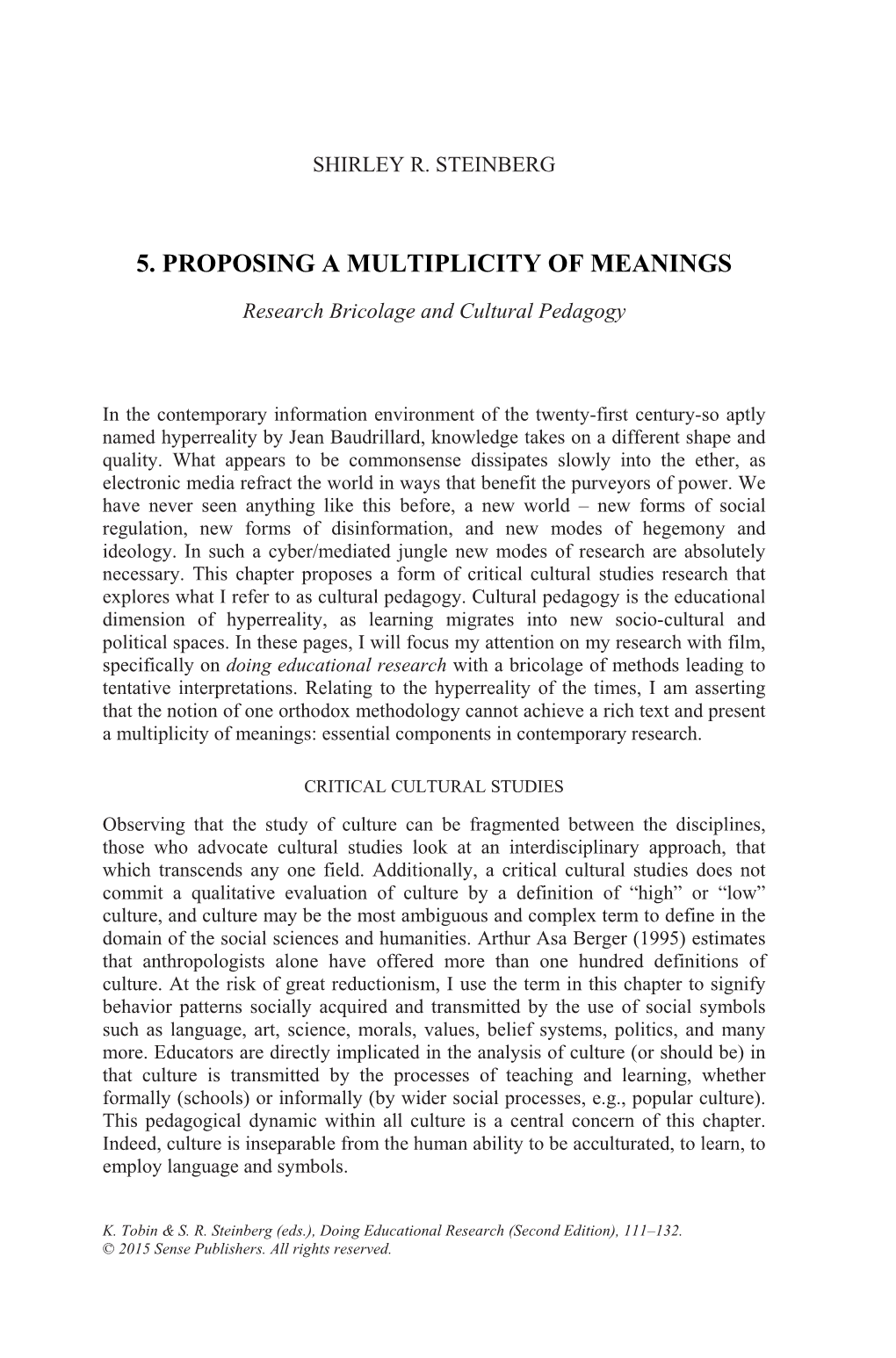 5. Proposing a Multiplicity of Meanings