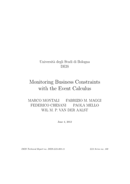 Monitoring Business Constraints with the Event Calculus