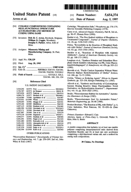 United States Patent (19) 11 Patent Number: 5,654,374 Arren Et Al