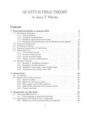 Quantum Field Theory, James T Wheeler