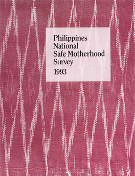 Philippines National Safe Motherhood Survey 1993