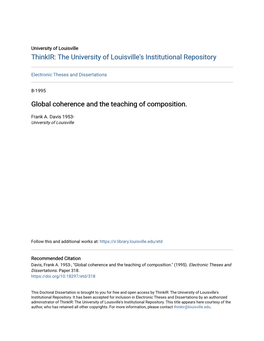 Global Coherence and the Teaching of Composition