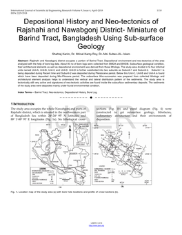 Depositional History and Neo-Tectonics of Rajshahi and Nawabgonj District- Miniature of Barind Tract, Bangladesh Using Sub-Surface