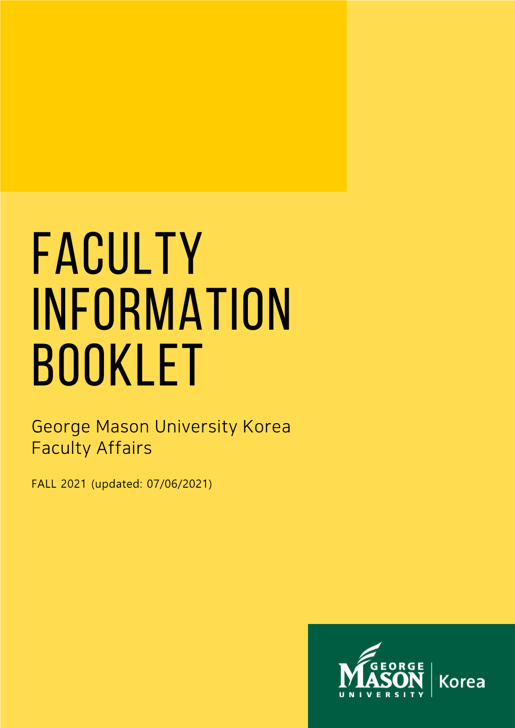 Faculty Information Booklet