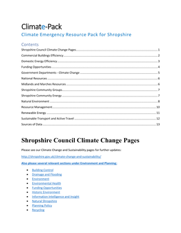 Climate-Pack Climate Emergency Resource Pack for Shropshire