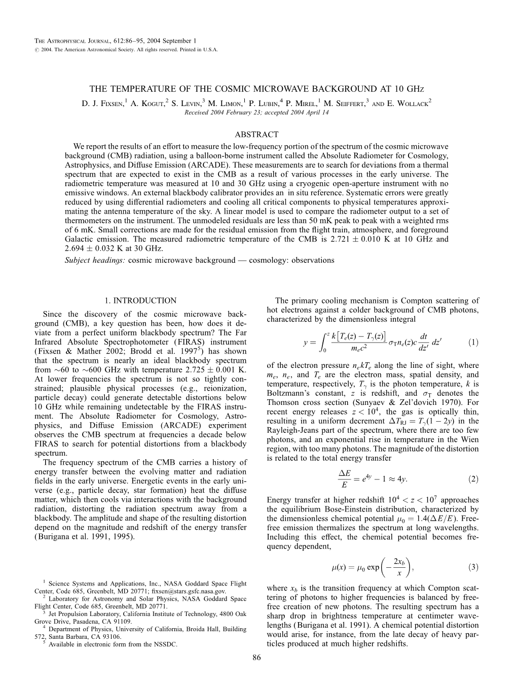 The Temperature of the Cosmic Microwave Background at 10 Ghz D