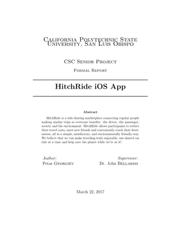Hitchride Ios App