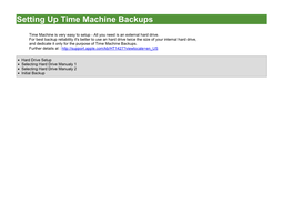 Setting up Time Machine Backups