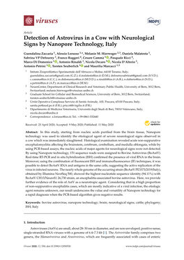 Detection of Astrovirus in a Cow with Neurological Signs by Nanopore Technology, Italy