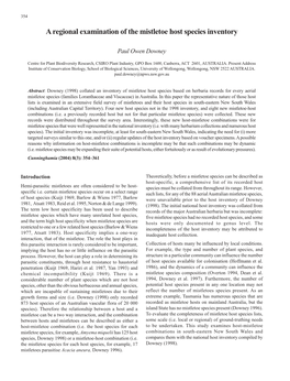 A Regional Examination of the Mistletoe Host Species Inventory