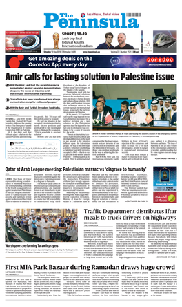 Amir Calls for Lasting Solution to Palestine Issue