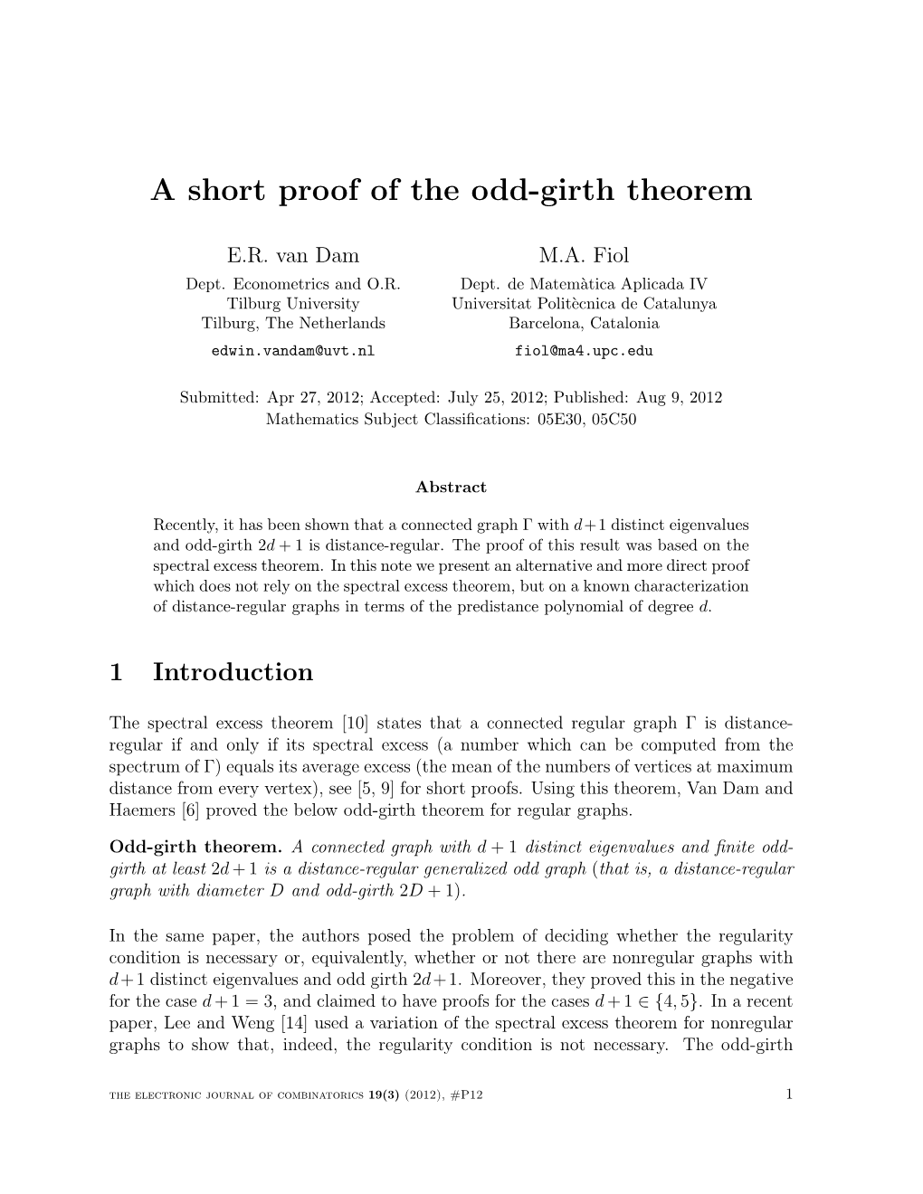 A Short Proof of the Odd-Girth Theorem