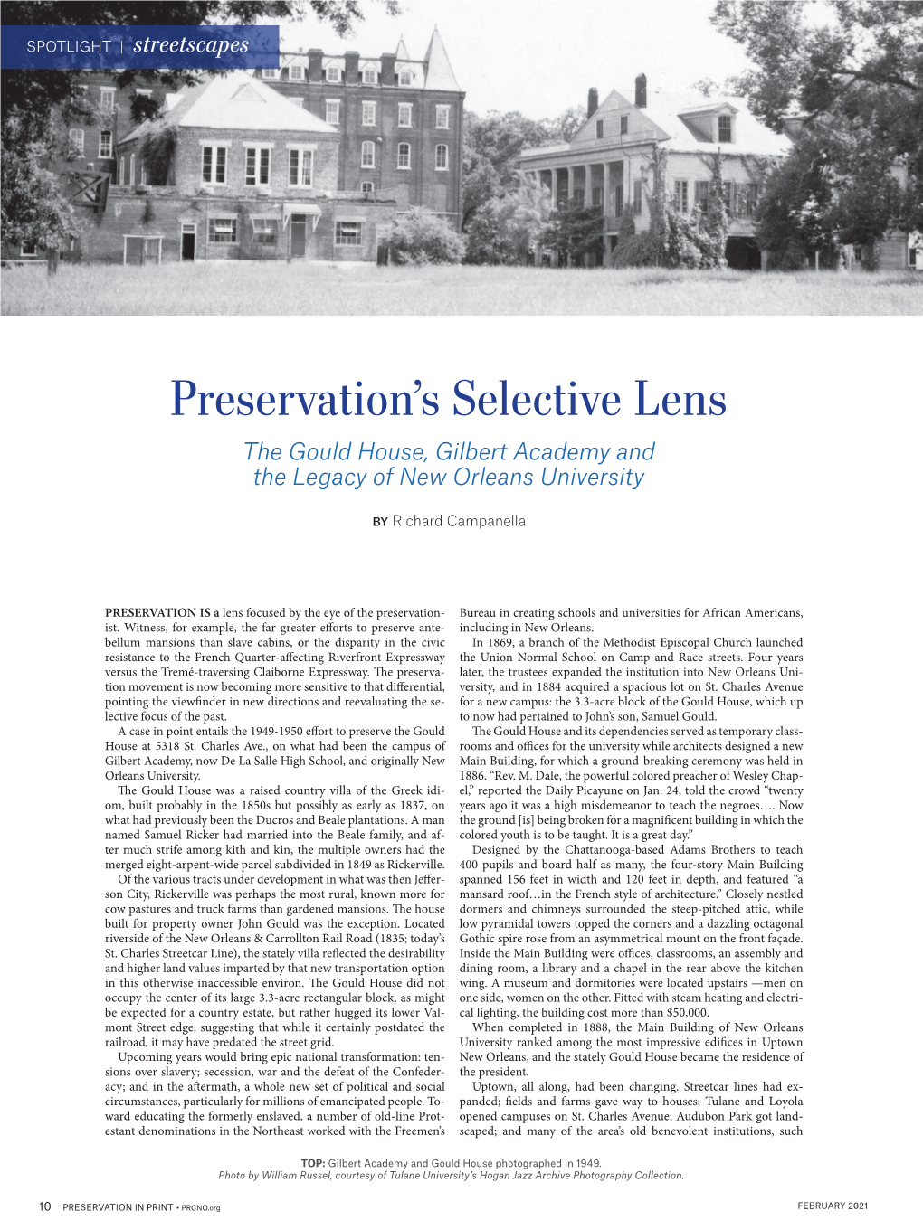 Preservation's Selective Lens: the Gould House