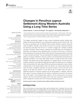 Changes in Panulirus Cygnus Settlement Along Western Australia Using a Long Time Series