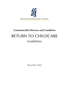 Guidelines for Children Returning to Child Care After Illness