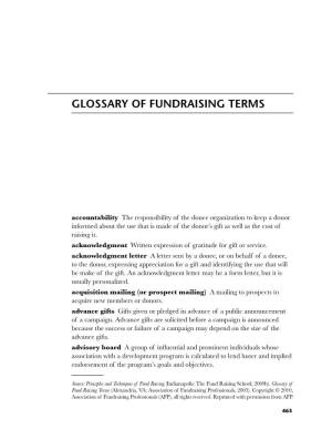 Glossary of Fundraising Terms