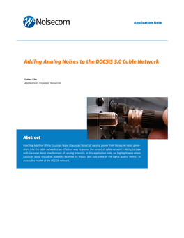 Adding Analog Noises to the DOCSIS 3.0 Cable Network
