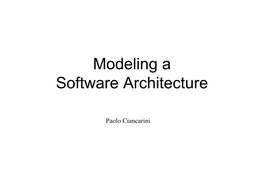 Modeling a Software Architecture