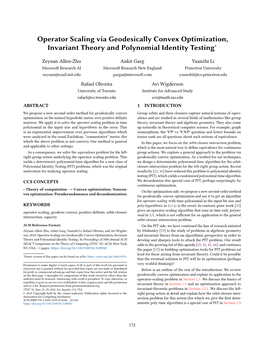 Operator Scaling Via Geodesically Convex Optimization, Invariant Theory and Polynomial Identity Testing∗