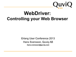 Webdriver: Controlling Your Web Browser