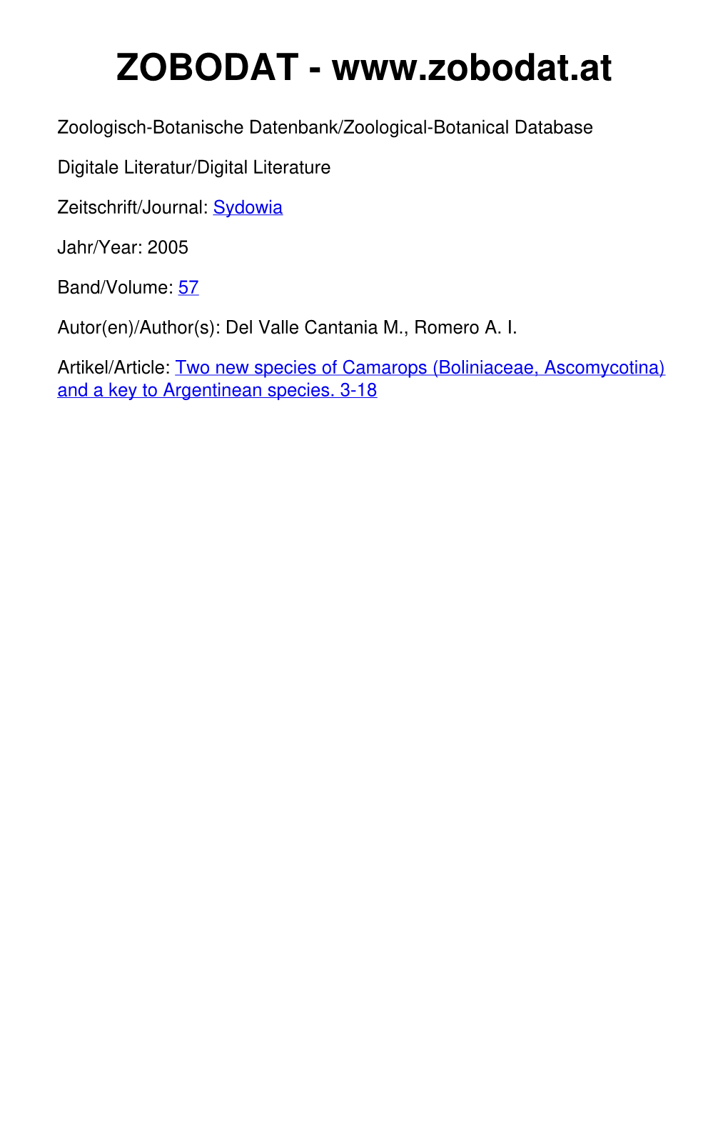 Two New Species of Camarops (Boliniaceae, Ascomycotina) and a Key to Argentinean Species