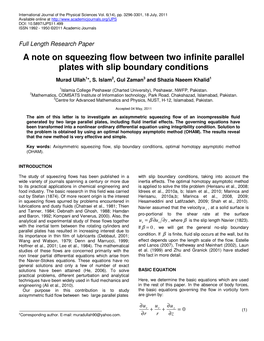 A Note on Squeezing Flow Between Two Infinite Parallel Plates with Slip Boundary Conditions