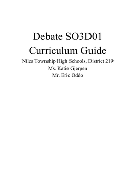Niles Debate Curriculum Guide