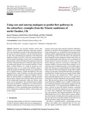 Using Core and Outcrop Analogues to Predict Flow Pathways in the Subsurface: Examples from the Triassic Sandstones of North Ches