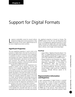 Support for Digital Formats