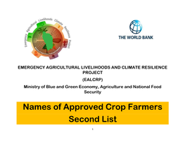 Approved Crop Farmers Second List