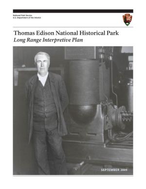 Thomas Edison National Historical Park Long Range Interpretive Plan