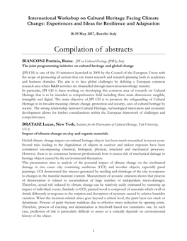 Compilation of Abstracts
