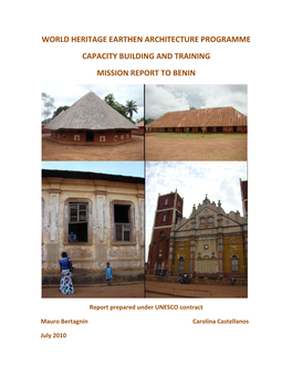 World Heritage Earthen Architecture Programme Capacity Building and Training Mission Report to Benin
