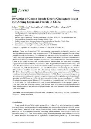 Dynamics of Coarse Woody Debris Characteristics in the Qinling Mountain Forests in China