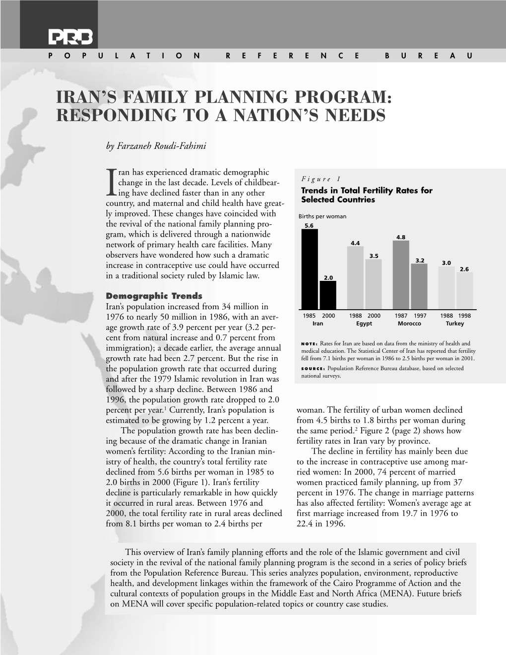 Iran's Successful Family Planning Program