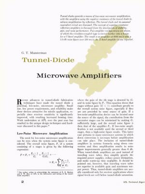 Tunnel-Diode Microwave Amplifiers