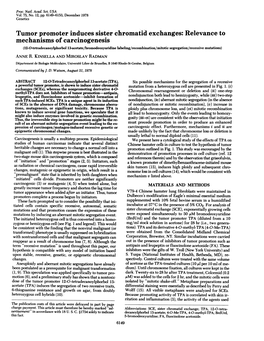 Mechanisms Ofcarcinogenesis