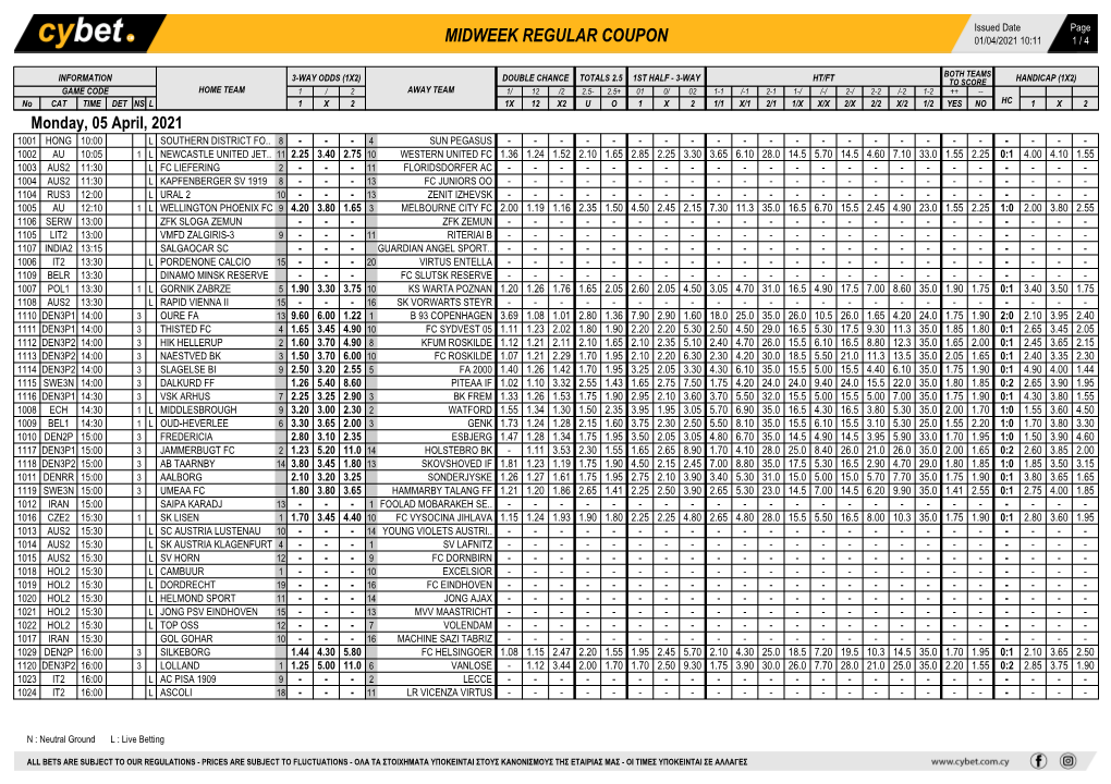 Midweek Regular Coupon 01/04/2021 10:11 1 / 4