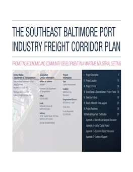 The Southeast Baltimore Port Industry Freight Corridor Plan