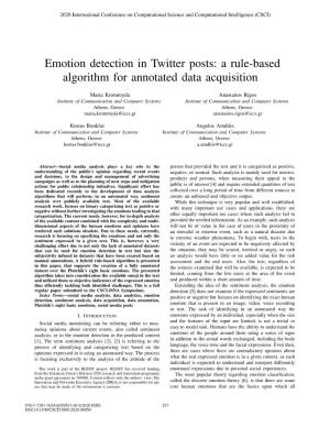 Emotion Detection in Twitter Posts: a Rule-Based Algorithm for Annotated Data Acquisition
