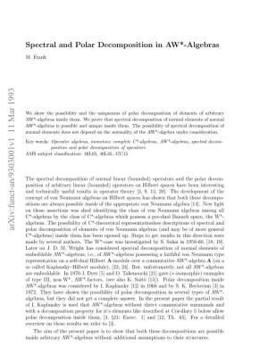Spectral and Polar Decomposition in AW*-Algebras
