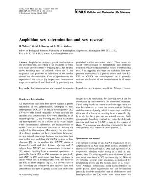 Amphibian Sex Determination and Sex Reversal